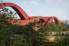 De rode Changsha brug van NEXT architects
